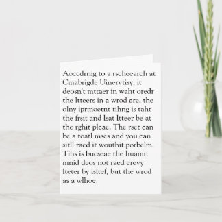 Rscheaarch at Cmabrigde Uinervtisy Geretign Crad カード