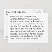 Rscheaarch at Cmabrigde Uinervtisy Psot Crad ポストカード (正面/裏面)