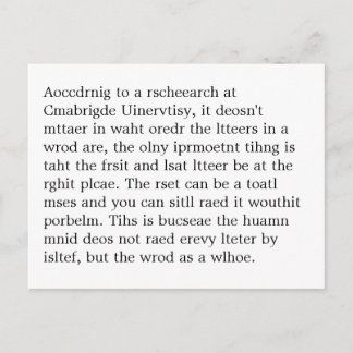 Rscheaarch at Cmabrigde Uinervtisy Psot Crad ポストカード