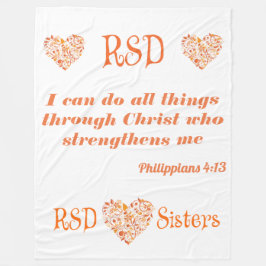 RSDのハートの聖書の詩のPhilippiansの4:13 フリースブランケット