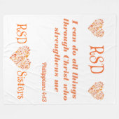 RSDのハートの聖書の詩のPhilippiansの4:13 フリースブランケット (正面(横))