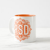 RSDの姉妹のリボン曼荼羅のマグ ツートーンマグカップ (正面左)