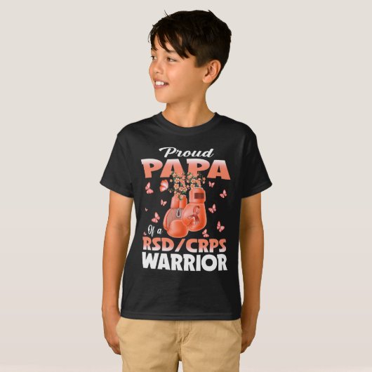 Rsd誇りを持った Crps戦士認識度ボクシングのパパ Tシャツ (正面フル)