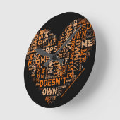 RSD/CRPSがMeハート・クロックを所有しない ラウンド壁時計 (傾斜)