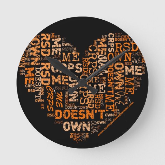 RSD/CRPSがMeハート・クロックを所有しない ラウンド壁時計 (正面)