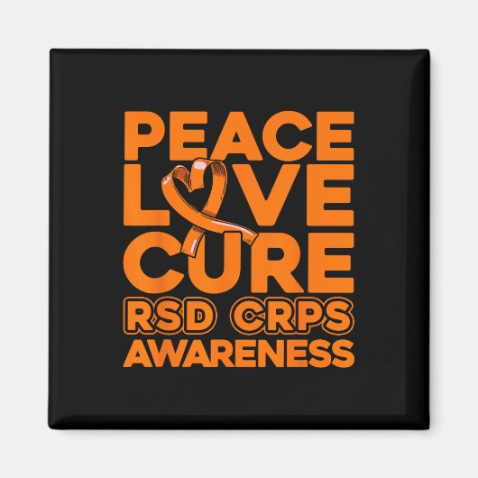 RSD CRPS啓発 Peace Love Cure 1 マグネット (正面)