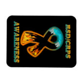 RSD/CRPS認識度の火災とアイリボン マグネット (横)