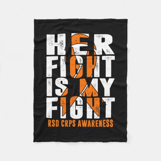Rsd Crps認識度彼女の戦いオレンジリボン複合体 フリースブランケット (正面)