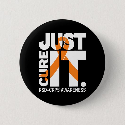 RSD CRPS 認識向上リボン 白文字 缶バッジ (正面)