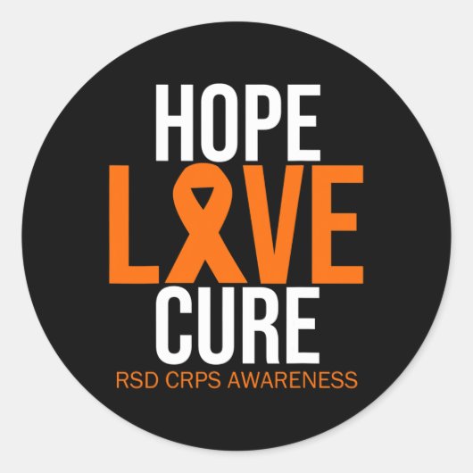 Rsd Crps Awareness Hope Love Cure Fighter Orange R ラウンドシール (正面)