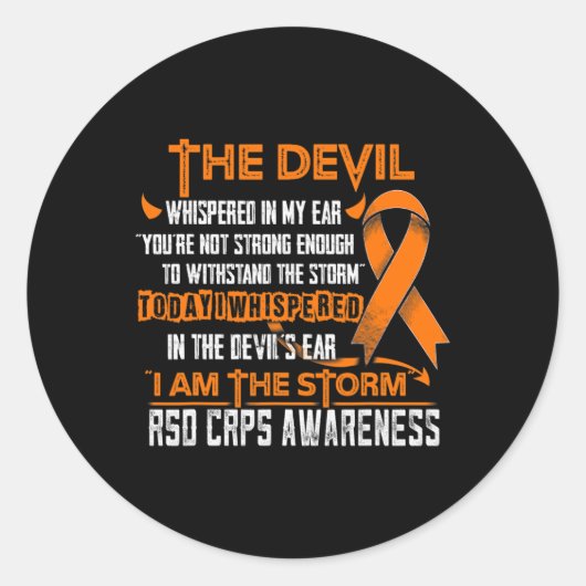 Rsd Crps Awareness I Am The Storm Devil  ラウンドシール (正面)