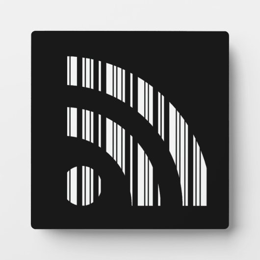 RSS食べ物を与えバーCODEロゴバーコードパターンデザイン フォトプラーク (正面)