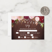 RSSVPブルガンディフラワーウッドメイソンジャイルライツポスカ ノートカード (正面/裏面インサイチュ)