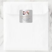 RSVPからのメリークリスマスシルバーバラ写真 スクエアシール (バッグ)