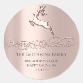 RSVPからのメリークリスマスバラディアピンク ラウンドシール (正面)