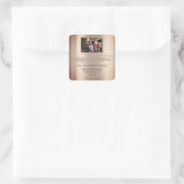 RSVPからのメリークリスマス赤面バラ写真 スクエアシール (バッグ)