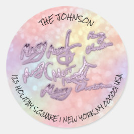 RSVPからのMerry Christmas差出人住所名 ラウンドシール