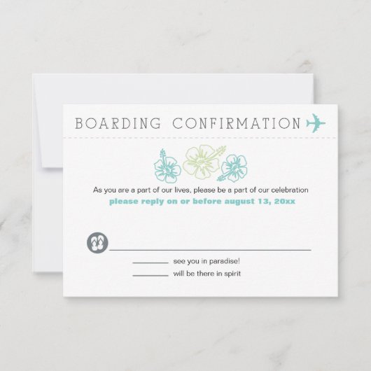 RSVPからNassau搭乗券 出欠カード (正面)