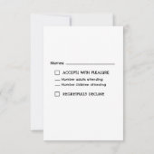 RSVPかわいいカップルイラストレーション 出欠カード (裏面)