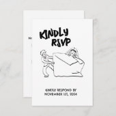 RSVPかわいいカップルイラストレーション 出欠カード (正面/裏面)