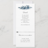 rsvpが付いたインジゴフラワー結婚式招待状 招待状 (裏面)