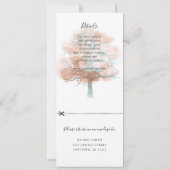 rsvpが付いたオークの木の結婚式招待状 招待状 (裏面)