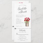 rsvpが添付されたマルクバケットへの招待状のポピー 招待状 (正面/裏面)