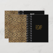 RSVPすべての行事ブラックアニマルルックアイレット 出欠カード (正面/裏面)