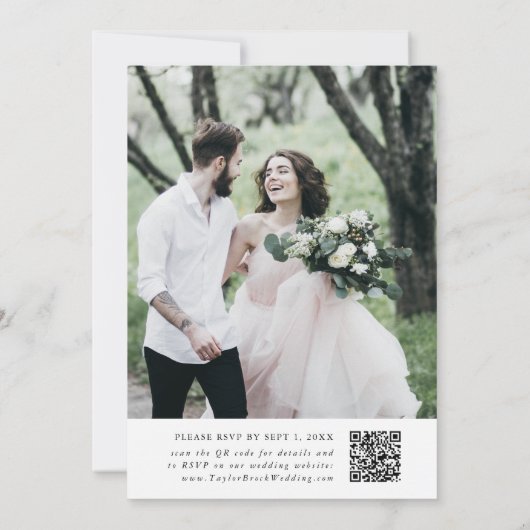 RSVPとのエレガントチャーム写真結婚式招待状 招待状 (裏面)