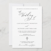RSVPとのジェーンカトリック結婚式招待状 招待状 (正面)
