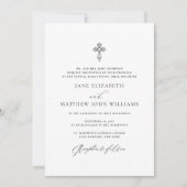RSVPとのジェーンカトリック結婚式招待状 招待状 (正面)