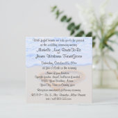 RSVPとの砂ビーチ結婚式のハート 招待状 (スタンド正面)