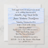 RSVPとの砂ビーチ結婚式のハート 招待状 (正面)