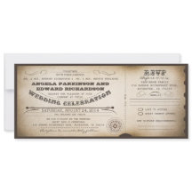 RSVPとの結婚ヴィンテージチケットデザイン