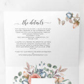 RSVPとの3つ折り招待状「Bleshful」結婚's 三つ折り招待状 (内部最初)