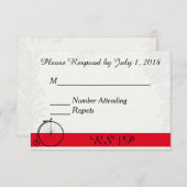 RSVPとアンティーク自転車オンホワイトピーコックバックグロ 出欠カード (正面/裏面)