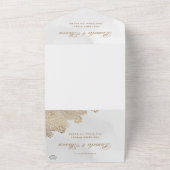 RSVPとエレガントのクリー縁どム結婚 オールインワン招待状 (外側)