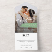 RSVPとカスタムのモダン写真結婚式招待状 オールインワン招待状 (内側)