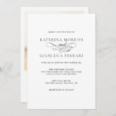 RSVPとシンプルのエレガントフォトウェディング招待 招待状 (正面/裏面)