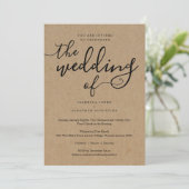 RSVPとシンプル結婚式招待状オンクラフト紙 招待状 (スタンド正面)