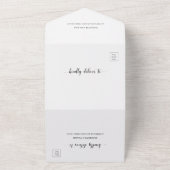 RSVPとフェイクChic Vellum Effect 結婚 Photo's オールインワン招待状 (外側)