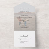 RSVPとフェイクChic Vellum Effect 結婚 Photo's オールインワン招待状 (内側)