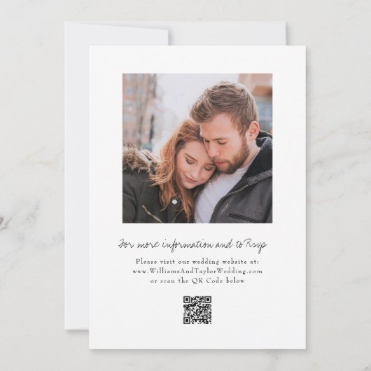 RSVPとモダンBrittany Black Script結婚's 招待状 (裏面)