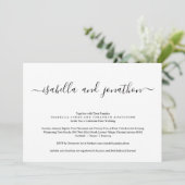 RSVPとレジストリを使用した結婚式招待状でオールインワン 招待状 (スタンド正面)