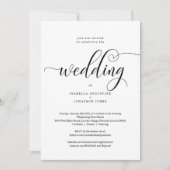 RSVPとレジストリを使用した結婚式招待状でオールインワン 招待状 (正面)