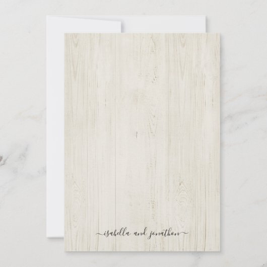 RSVPとレジストリを使用した結婚式招待状でオールインワン 招待状 (裏面)