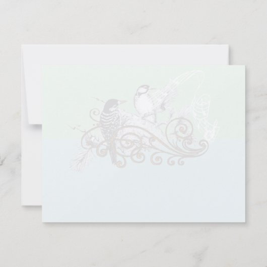 RSVPと座席表ヴィンテージラブバード 出欠カード (裏面)