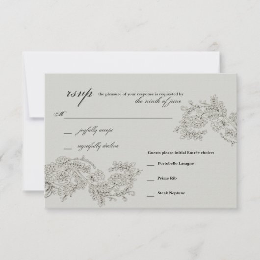 RSVPと3つのエントリー選択//ヴィンテージインスパイア 出欠カード (正面)