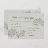 RSVPと3つのエントリー選択//ヴィンテージインスパイア 出欠カード (正面/裏面)