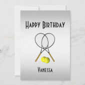 RSVPによるテニス誕生日パーティーへの招待 招待状 (正面)